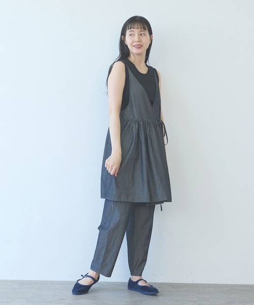 yuni(ユニ )の「R/C soft denim cachecoeur bistier blouse(シャツ/ブラウス・レディース・ネイビー・FREE)」の9枚目の写真