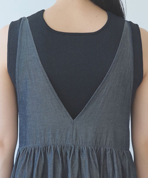 yuni(ユニ )の「R/C soft denim cachecoeur bistier blouse(シャツ/ブラウス・レディース・ネイビー・FREE)」の17枚目の写真