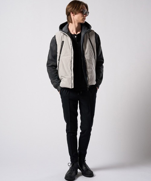 wjk(ダヴルジェイケイ)の「mcg3810- solid zip vest ジップベスト(2602 ny59j)(ベスト・メンズ・グレー/スミクロ・S/M/L/XL)」の12枚目の写真