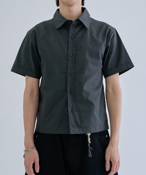 EPNK(イーピーエヌケー)の「Formed cropped shirt / フォームクロップドシャツ(シャツ/ブラウス・メンズ・チャコールグレー/ブルー・SMALL/MEDIUM/LARGE)」の6枚目の写真