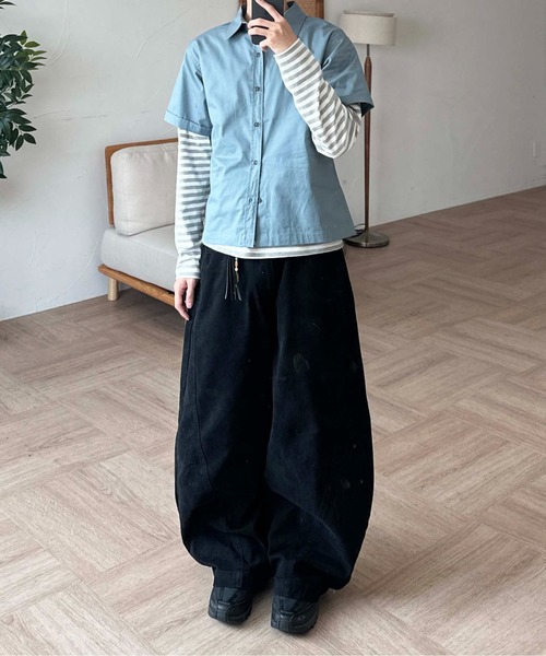 EPNK(イーピーエヌケー)の「Formed cropped shirt / フォームクロップドシャツ(シャツ/ブラウス・メンズ・チャコールグレー/ブルー・SMALL/MEDIUM/LARGE)」の19枚目の写真