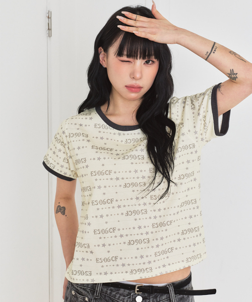 ESCAPEFROM（エスケープフロム）の「スタラインリンガー半袖Tシャツ [4カラー]（Tシャツ/カットソー・レディース・ブルー/グレー/レッド/イエロー・MEDIUM）」の5枚目の写真