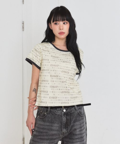 ESCAPEFROM（エスケープフロム）の「スタラインリンガー半袖Tシャツ [4カラー]（Tシャツ/カットソー・レディース・ブルー/グレー/レッド/イエロー・MEDIUM）」の7枚目の写真