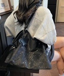 LADY LIKE（レディライク）の「【4色展開】星柄プリントチャーム付き A4対応ショルダーバッグ（ショルダーバッグ）」