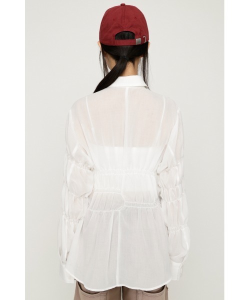SLY（スライ）の「ASYMMETRY SHIRRING SHEER SH アシンメトリー