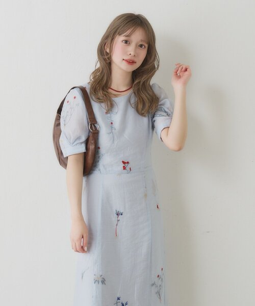 Kastane（カスタネ）の「【SAWAMOTO企画/WEB限定】SOLASE BLOOM ONEPIECE（ワンピース・レディース・サックスブルー/アイボリー・0/1）」の2枚目の写真