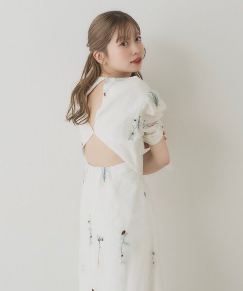 Kastane（カスタネ）の「【SAWAMOTO企画/WEB限定】SOLASE BLOOM ONEPIECE（ワンピース・レディース・サックスブルー/アイボリー・0/1）」の12枚目の写真