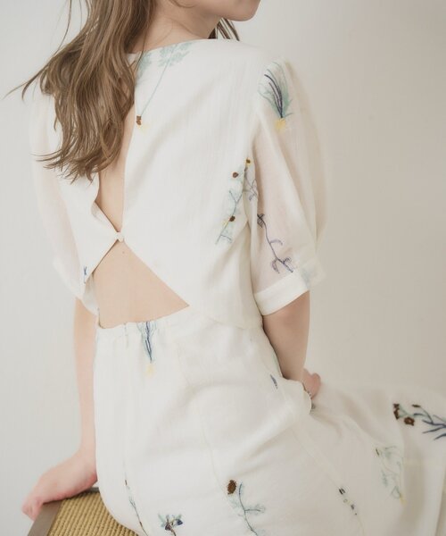 Kastane（カスタネ）の「【SAWAMOTO企画/WEB限定】SOLASE BLOOM ONEPIECE（ワンピース・レディース・サックスブルー/アイボリー・0/1）」の20枚目の写真