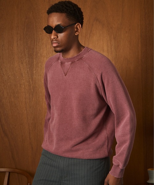 Schott(ショット)の「Schott/ショット/ASING DOUBLE V SWEAT/エイジング ダブル V スウェット(スウェット・メンズ・ダークグリーン/ブラック/ブラウン・M/2XL/XL/L)」の2枚目の写真