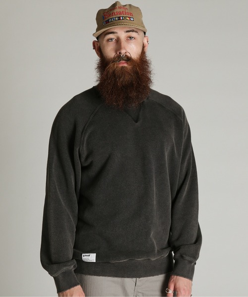 Schott(ショット)の「Schott/ショット/ASING DOUBLE V SWEAT/エイジング ダブル V スウェット(スウェット・メンズ・ダークグリーン/ブラック/ブラウン・M/2XL/XL/L)」の1枚目の写真