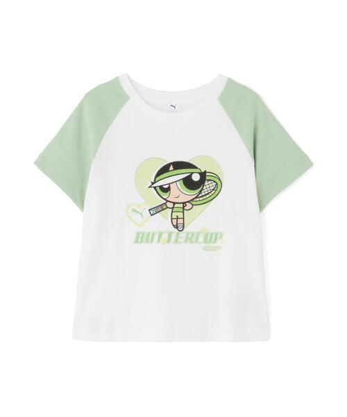 PUMA(プーマ)の「PUMA/プーマ/PPG SS TEE RAGLAN W(Tシャツ/カットソー・レディース・ブルー/ホワイト/ピンク・M/S/L)」の2枚目の写真