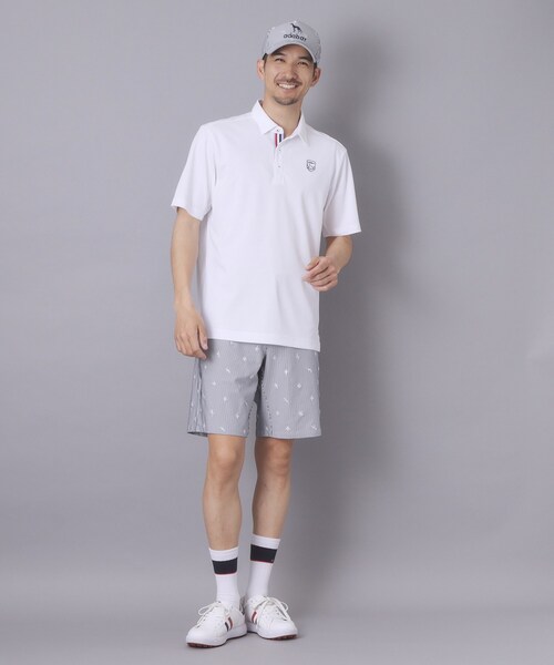 adabat(アダバット)の「【ADABAT NAVY】吸水速乾/UVカット カノコエンブレム半袖ポロシャツ(ポロシャツ・メンズ・ホワイト/ブラック/ベビーピンク・50/48/46/52)」の10枚目の写真