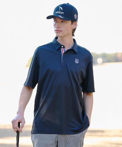 adabat(アダバット)の「【ADABAT NAVY】吸水速乾/UVカット カノコエンブレム半袖ポロシャツ(ポロシャツ・メンズ・ホワイト/ブラック/ベビーピンク・50/48/46/52)」の13枚目の写真