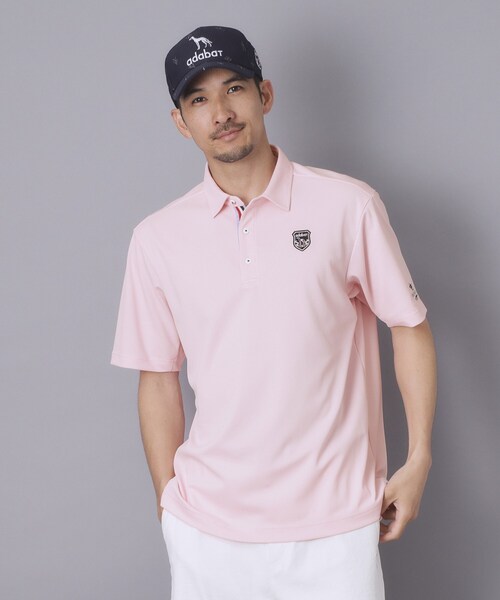 adabat(アダバット)の「【ADABAT NAVY】吸水速乾/UVカット カノコエンブレム半袖ポロシャツ(ポロシャツ・メンズ・ホワイト/ブラック/ベビーピンク・50/48/46/52)」の20枚目の写真