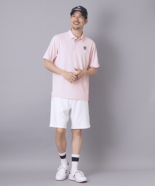 adabat（アダバット）の「【ADABAT NAVY】吸水速乾/UVカット カノコエンブレム半袖ポロシャツ（ポロシャツ・メンズ・ホワイト/ブラック/ベビーピンク・50/48/46/52）」の16枚目の写真
