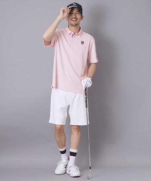 adabat（アダバット）の「【ADABAT NAVY】吸水速乾/UVカット カノコエンブレム半袖ポロシャツ（ポロシャツ・メンズ・ホワイト/ブラック/ベビーピンク・50/48/46/52）」の17枚目の写真