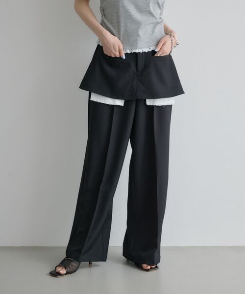 kivi(キヴィ)の「スカートレイヤードパンツ(スラックス・レディース・ブラック/ライトベージュ/ライトブルー・LARGE/MEDIUM)」の9枚目の写真