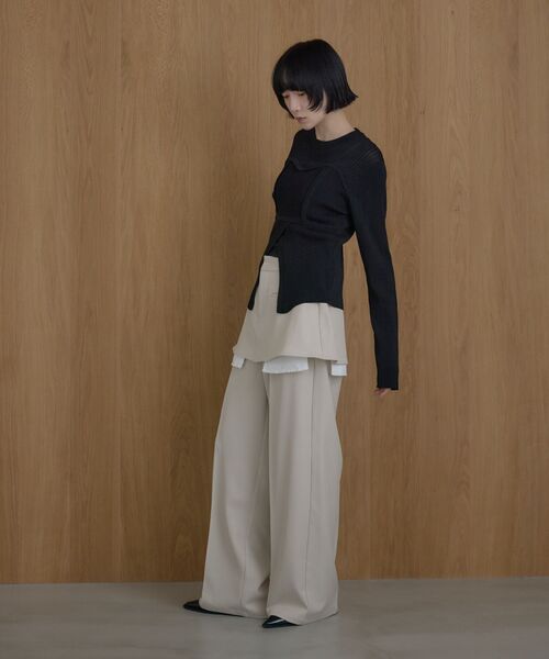 kivi(キヴィ)の「スカートレイヤードパンツ(スラックス・レディース・ブラック/ライトベージュ/ライトブルー・LARGE/MEDIUM)」の15枚目の写真