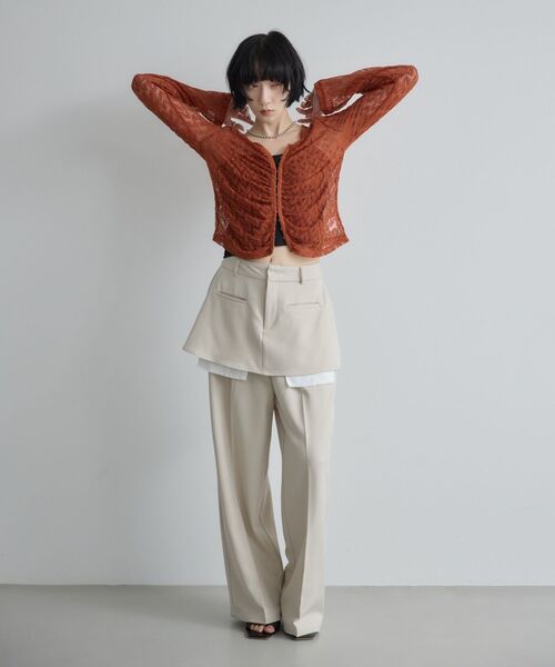 kivi(キヴィ)の「スカートレイヤードパンツ(スラックス・レディース・ブラック/ライトベージュ/ライトブルー・LARGE/MEDIUM)」の18枚目の写真