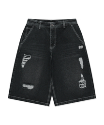 PAISLEY PATCHWORK BERMUDA SHORTS - GREY