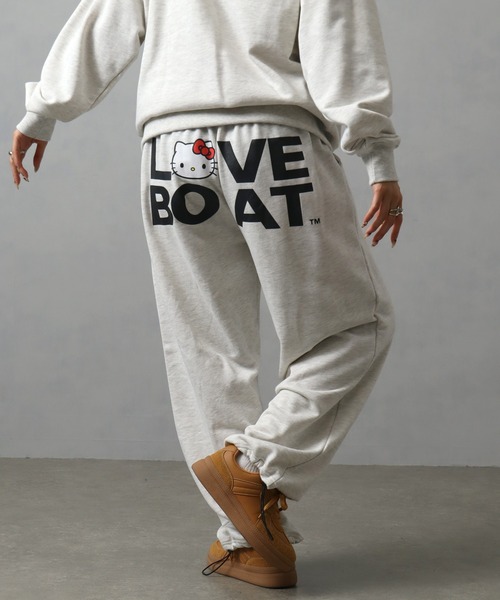LOVE BOAT(ラブ・ボート)の「【HELLO KITTY/ハローキティ】×【LOVE BOAT/ラブボート】スウェットパンツ(スウェットパンツ・レディース・ブラック/杢グレー・S/M)」の2枚目の写真