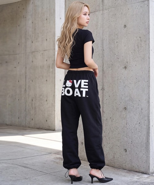 LOVE BOAT(ラブ・ボート)の「【HELLO KITTY/ハローキティ】×【LOVE BOAT/ラブボート】スウェットパンツ(スウェットパンツ・レディース・ブラック/杢グレー・S/M)」の19枚目の写真
