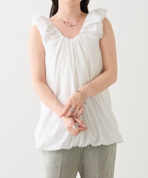 Kastane(カスタネ)の「【一部店舗限定/前後2WAY】Bバルーンバックリボンチュニック(チュニック・レディース・ブラック/オフホワイト・FREE)」の5枚目の写真