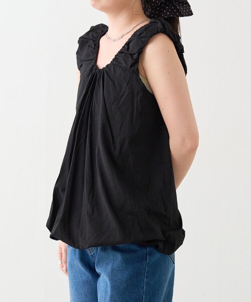 Kastane(カスタネ)の「【一部店舗限定/前後2WAY】Bバルーンバックリボンチュニック(チュニック・レディース・ブラック/オフホワイト・FREE)」の16枚目の写真
