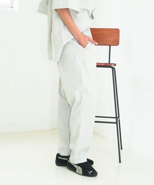 UNIIT(ユニット)の「【NATURAL STORY/ナチュラルストーリー】【涼しく快適!リネンタッチ】 ストレッチイージーパンツ 蒸れにくい 夏服 リネンライク 清涼感(その他パンツ・メンズ・カーキ/チャコールグレー/ネイビー/グレー/アイボリー・MEDIUM/LARGE/X-LARGE)」の2枚目の写真