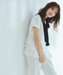 NATURAL BEAUTY BASIC | 【山本里菜さんコラボ】ドッキングペプラムカットソー(Tシャツ/カットソー)