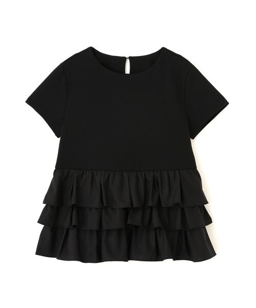 NATURAL BEAUTY BASIC(ナチュラルビューティーベーシック)の「【山本里菜さんコラボ】ドッキングペプラムカットソー(Tシャツ/カットソー・レディース・ブラック/オフホワイト・フリ-)」の9枚目の写真