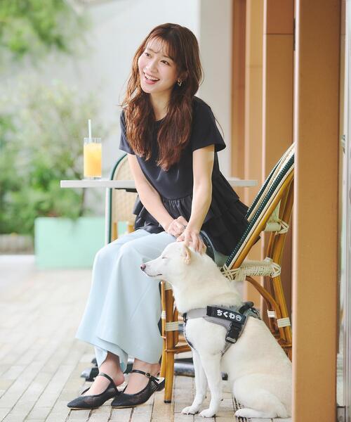 NATURAL BEAUTY BASIC(ナチュラルビューティーベーシック)の「【山本里菜さんコラボ】ドッキングペプラムカットソー(Tシャツ/カットソー・レディース・ブラック/オフホワイト・フリ-)」の10枚目の写真