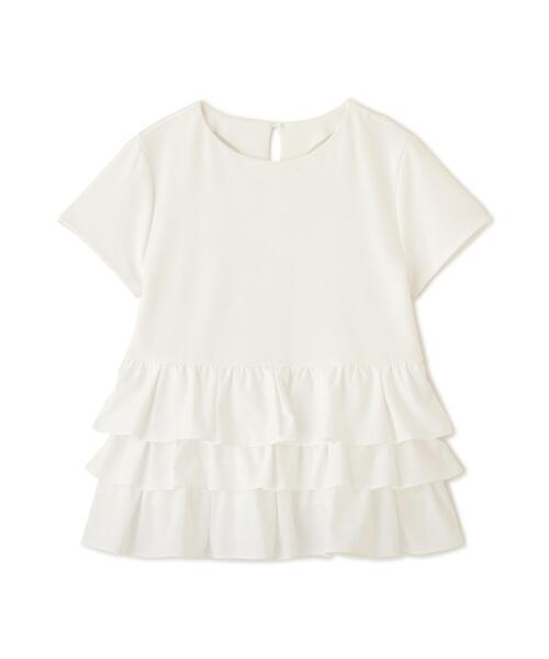 NATURAL BEAUTY BASIC(ナチュラルビューティーベーシック)の「【山本里菜さんコラボ】ドッキングペプラムカットソー(Tシャツ/カットソー・レディース・ブラック/オフホワイト・フリ-)」の21枚目の写真