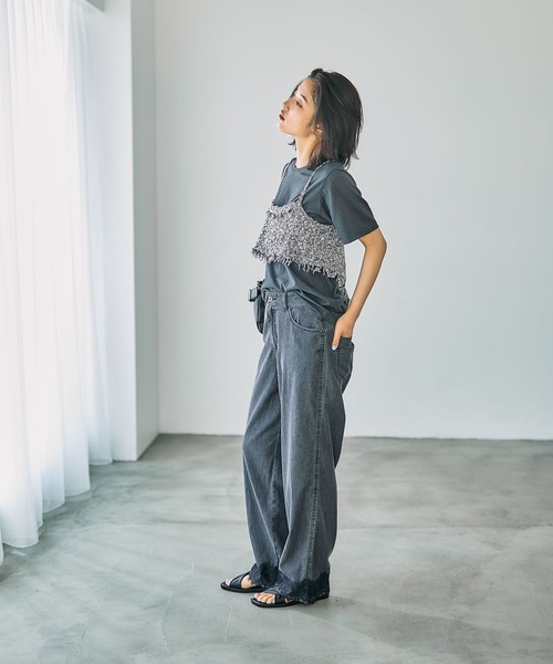 LEPSIM(レプシィム)の「スースー裾レースデニムパンツ 670524(デニムパンツ・レディース・ブルー/チャコールグレー・MEDIUM/LARGE)」の8枚目の写真