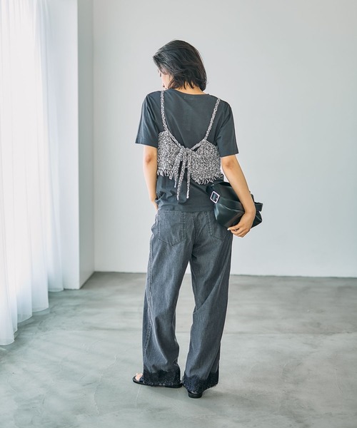 LEPSIM(レプシィム)の「スースー裾レースデニムパンツ 670524(デニムパンツ・レディース・ブルー/チャコールグレー・MEDIUM/LARGE)」の9枚目の写真