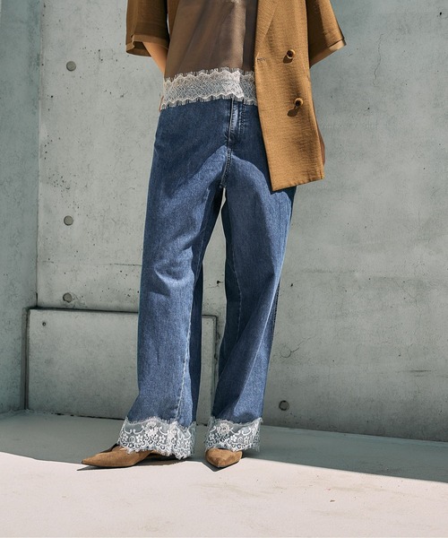LEPSIM(レプシィム)の「スースー裾レースデニムパンツ 670524(デニムパンツ・レディース・ブルー/チャコールグレー・MEDIUM/LARGE)」の18枚目の写真