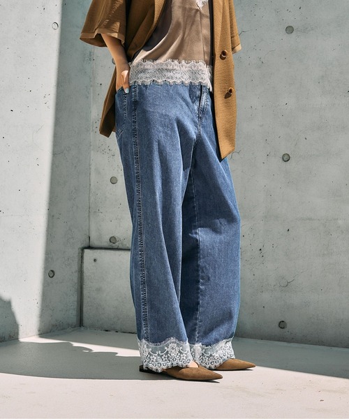 LEPSIM(レプシィム)の「スースー裾レースデニムパンツ 670524(デニムパンツ・レディース・ブルー/チャコールグレー・MEDIUM/LARGE)」の19枚目の写真