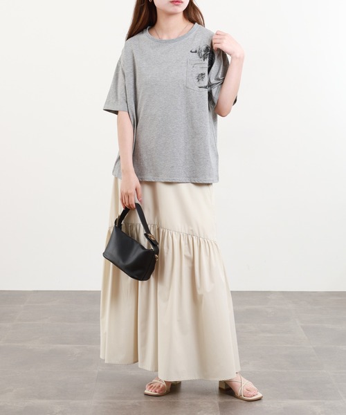 BARNDOOR(バーンドア)の「20/-天竺 いぬ・ねこポケT 26SS 半袖(Tシャツ/カットソー・レディース・ブラック系3/ホワイト系3/ブラック系2/グレー系3/グレー系2/ホワイト系2・FREE)」の21枚目の写真
