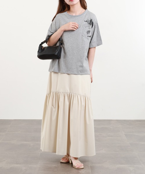 BARNDOOR(バーンドア)の「20/-天竺 いぬ・ねこポケT 26SS 半袖(Tシャツ/カットソー・レディース・ブラック系3/ホワイト系3/ブラック系2/グレー系3/グレー系2/ホワイト系2・FREE)」の22枚目の写真