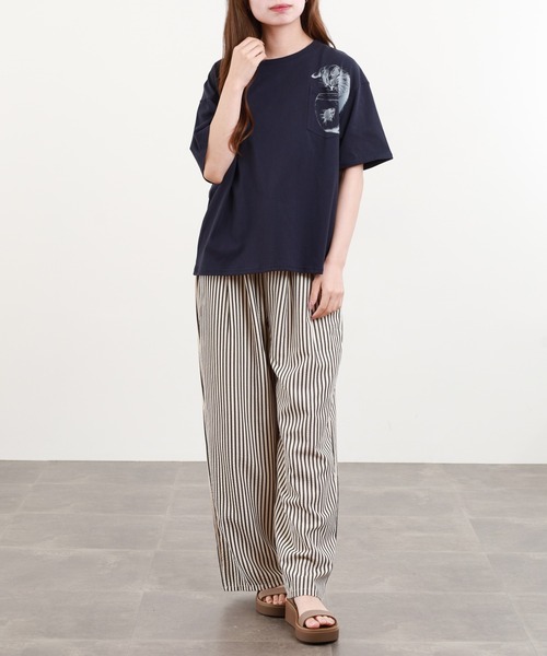 BARNDOOR(バーンドア)の「20/-天竺 いぬ・ねこポケT 26SS 半袖(Tシャツ/カットソー・レディース・ブラック系3/ホワイト系3/ブラック系2/グレー系3/グレー系2/ホワイト系2・FREE)」の7枚目の写真