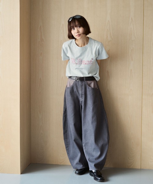 BROKEN BASE(ブロークンベース)の「Anorak Check Patchwork Denim / アノラックチェックパッチワークデニム(デニムパンツ・メンズ・ブラウン/インディゴブルー・MEDIUM/LARGE)」の12枚目の写真