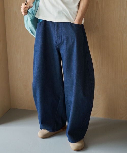 BROKEN BASE(ブロークンベース)の「Anorak Check Patchwork Denim / アノラックチェックパッチワークデニム(デニムパンツ・メンズ・ブラウン/インディゴブルー・MEDIUM/LARGE)」の15枚目の写真