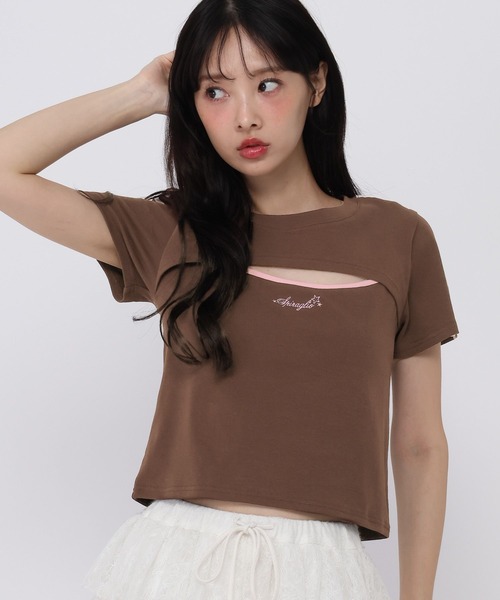 3.3 Field Trip (3.3フィールドトリップ)の「3.3 Field Trip/スターロゴフロントオープンT(Tシャツ/カットソー・レディース・オフホワイト/ブラウン/ブラック・FREE)」の9枚目の写真