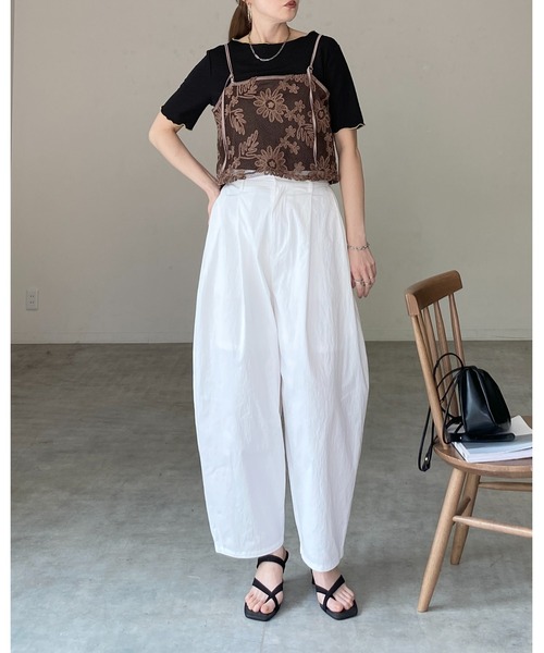 She's Closet(シーズクローゼット)の「半袖 メロウフリル ボートネックトップス 配色バイカラー tシャツ(Tシャツ/カットソー・レディース・ブラック/ホワイト・FREE)」の16枚目の写真