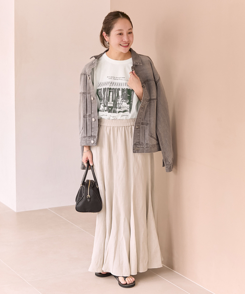JOURNAL STANDARD（ジャーナルスタンダード）の「《追加2》汗ジミ防止天竺プリントT（Tシャツ/カットソー・レディース・ブラウン/ホワイト/チャコールグレー・FREE）」の5枚目の写真