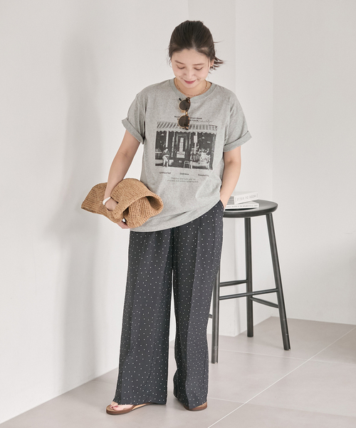 JOURNAL STANDARD（ジャーナルスタンダード）の「《追加2》汗ジミ防止天竺プリントT（Tシャツ/カットソー・レディース・ブラウン/ホワイト/チャコールグレー・FREE）」の7枚目の写真
