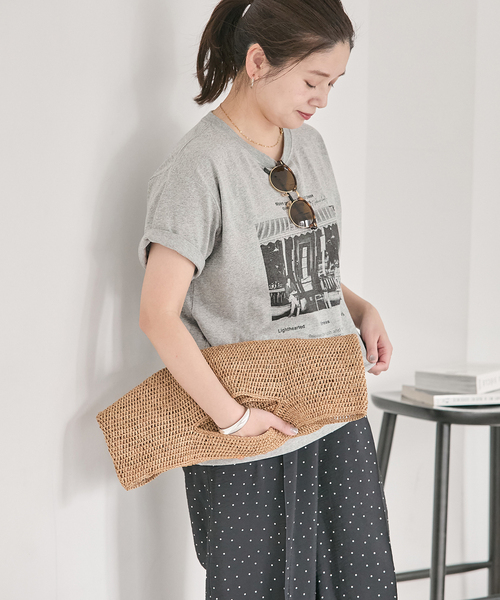 JOURNAL STANDARD（ジャーナルスタンダード）の「《追加2》汗ジミ防止天竺プリントT（Tシャツ/カットソー・レディース・ブラウン/ホワイト/チャコールグレー・FREE）」の10枚目の写真