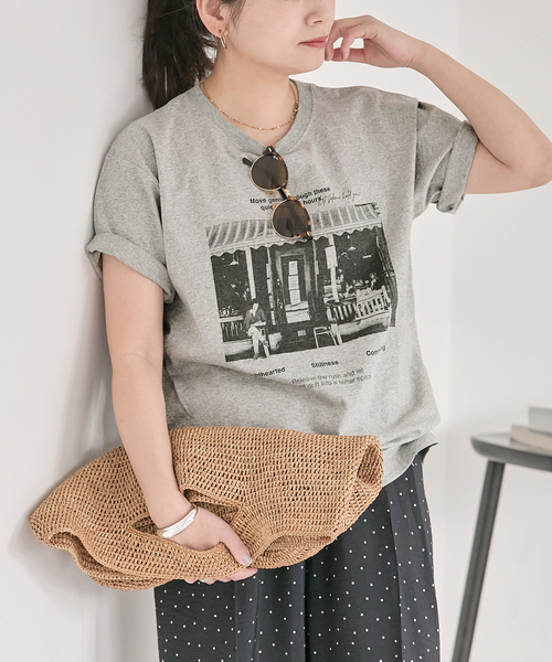JOURNAL STANDARD（ジャーナルスタンダード）の「《追加2》汗ジミ防止天竺プリントT（Tシャツ/カットソー・レディース・ブラウン/ホワイト/チャコールグレー・FREE）」の11枚目の写真
