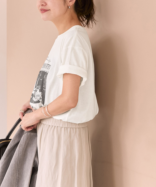 JOURNAL STANDARD（ジャーナルスタンダード）の「《追加2》汗ジミ防止天竺プリントT（Tシャツ/カットソー・レディース・ブラウン/ホワイト/チャコールグレー・FREE）」の17枚目の写真