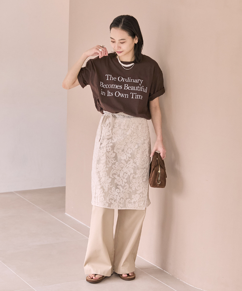 JOURNAL STANDARD（ジャーナルスタンダード）の「《追加2》汗ジミ防止天竺プリントT（Tシャツ/カットソー・レディース・ブラウン/ホワイト/チャコールグレー・FREE）」の21枚目の写真